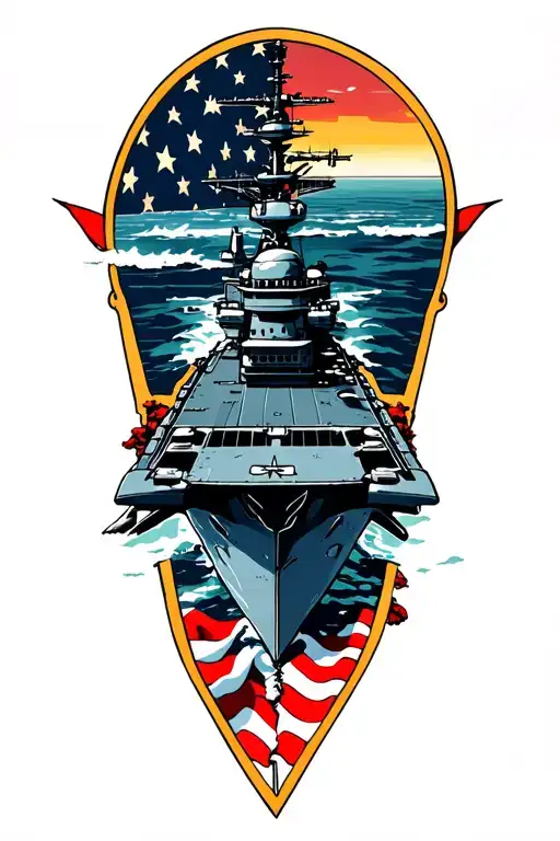 Aircraft Carrier tattoo design idea