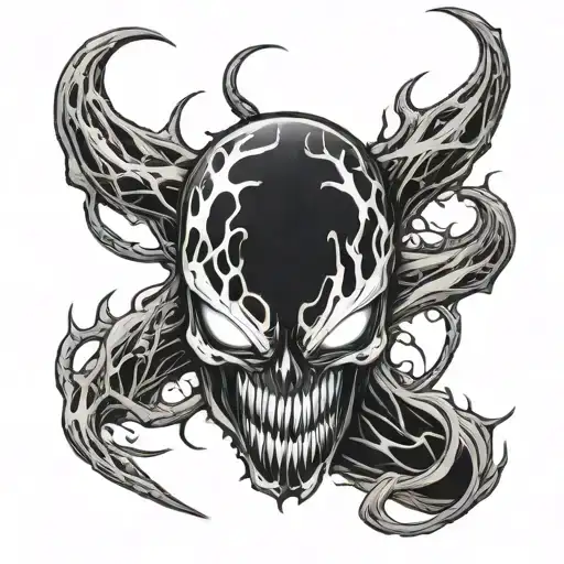 brotherhood of mutants symbol with carnage symbiote tattoo design idea