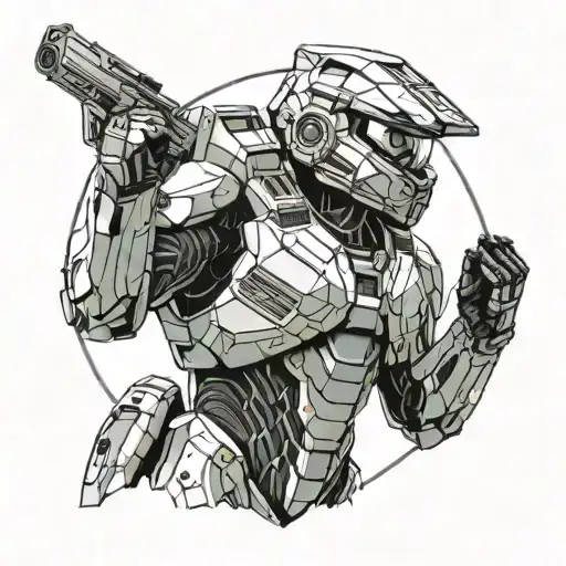 master chief tattoo design idea