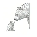 a bear and little bear head tattoo design idea