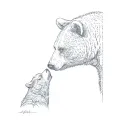 a bear and little bear head tattoo design idea