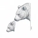 a bear and little bear head tattoo design idea