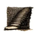 Staircase (Spiraling Upward from Wrist to Elbow)12 stone-textured steps, worn and imperfect, spiraling diagonally along tattoo design idea