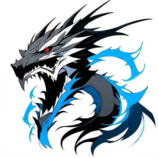 genji from overwatch shimada dragons one blue tattoo design idea