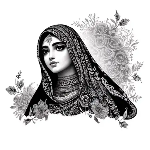 Fatima with orher decoration tattoo design idea