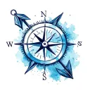compass anchor arrow intertwined tattoo design idea