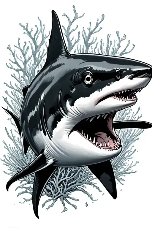 black tipped reef shark line tattoo tattoo design idea