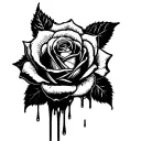 rose dripping tattoo design idea