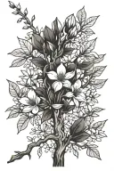 magnolia tree branch tattoo design idea