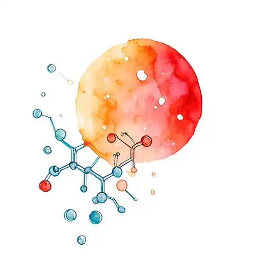 adrenaline molecule filled with ocean waves tattoo design idea