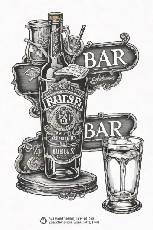 bar sign tattoo design idea