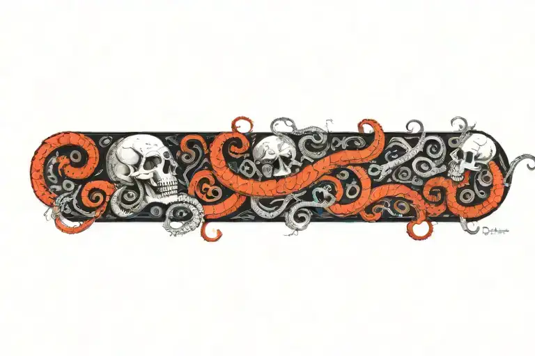 gustave dore tentacles and sculls  tattoo design idea