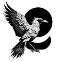 crow crane tattoo design idea
