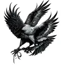 crow crane tattoo design idea