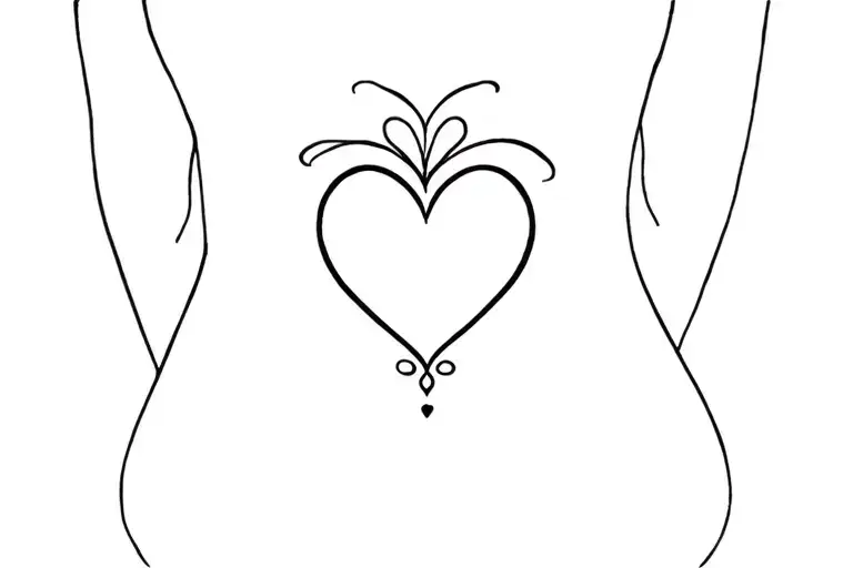 lower back tattoo with a heart in the middle. Super girly and feminine. not too wide  tattoo design idea