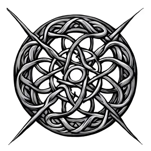 Celtic knot wheel tattoo design idea