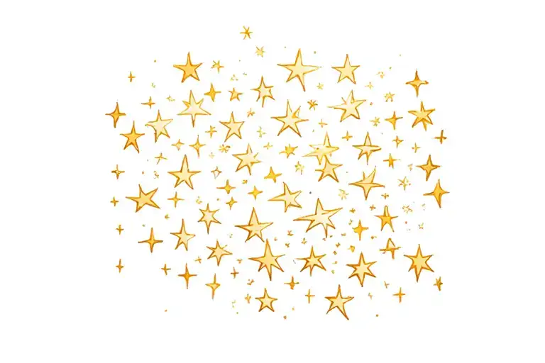 small cluster of softly glowing stars tattoo design idea
