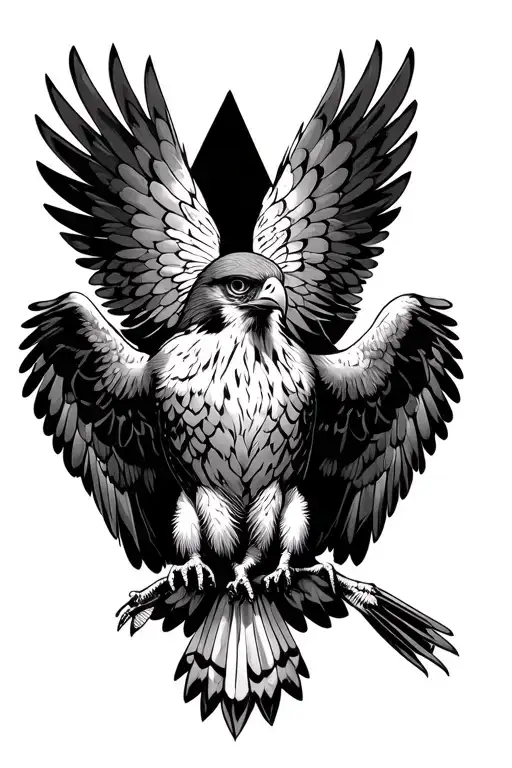 falcon spreading wings tattoo design idea