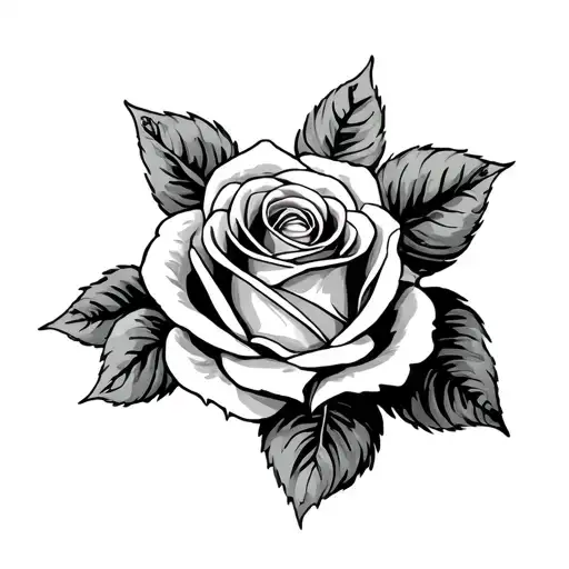 100 Dollar Bill Rose tattoo design idea