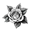 100 Dollar Bill Rose tattoo design idea