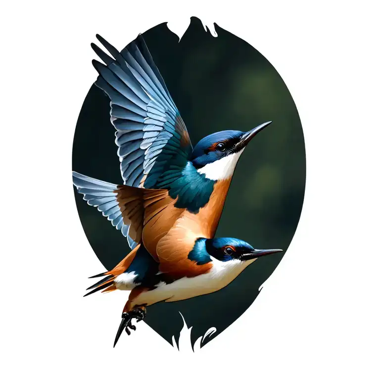 barn swallow flying tattoo design idea