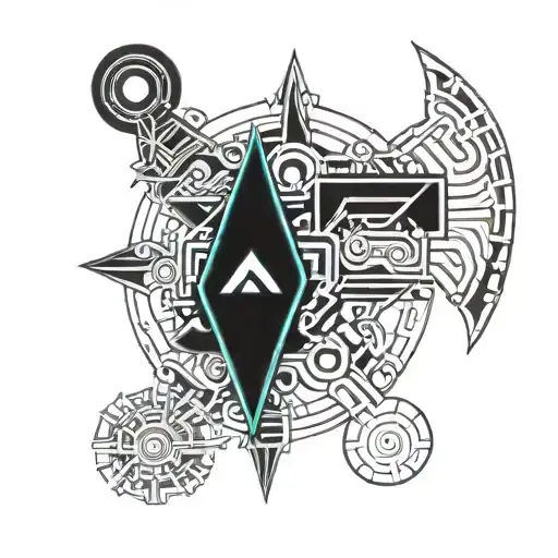 cyber sigilism back tattoo tattoo design idea