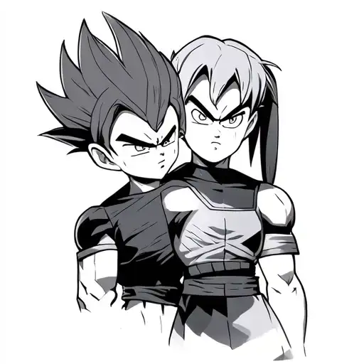 Vegeta and Bulma tattoo design idea