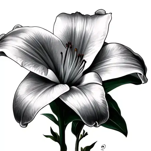 Stargazer Lily Flower tattoo design idea