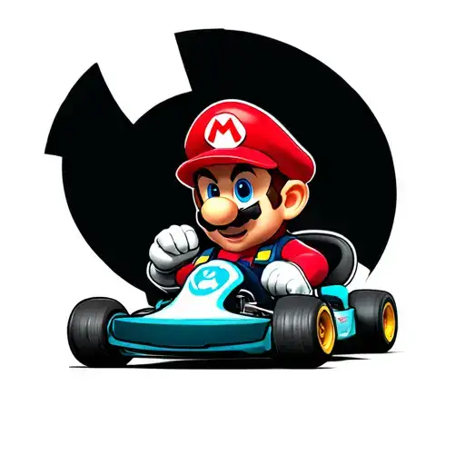 mario kart driver on a wii remote tattoo design idea
