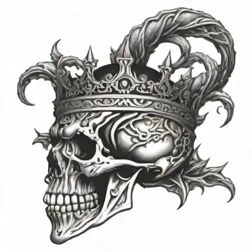 crown of twisted thornes no skull tattoo design idea