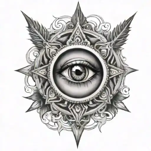 3rd eye dark scary tattoo design idea