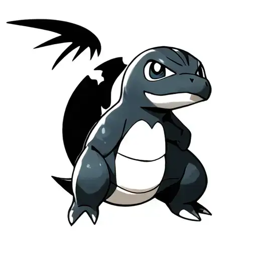 Squirtle using whirlpool shaped like the digimon friendship crest upwards towards lugia tattoo design idea