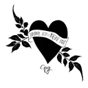 Create a tattoo design for someone who has always taken love too seriously and calls himself crazy. tattoo design idea