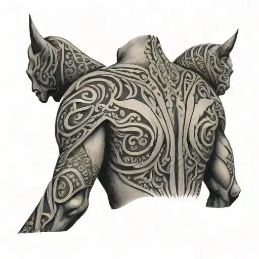 Trapezius tattoo design idea
