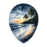 Costa Rica Pacific Coast Sunset Beach tattoo design idea
