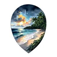 Costa Rica Pacific Coast Sunset Beach tattoo design idea