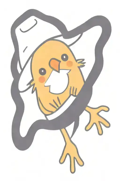 baby chick wearing cowboy hat wrapped tattoo design idea