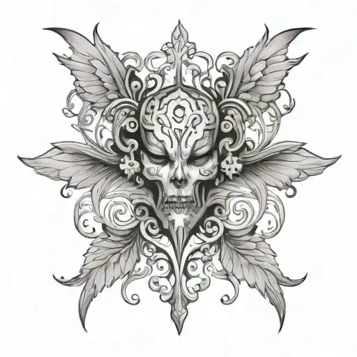 bipolar disorder related imagery tattoo design idea