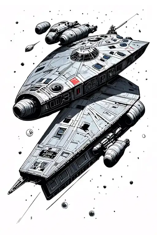 Star Wars ship and space tattoo design idea