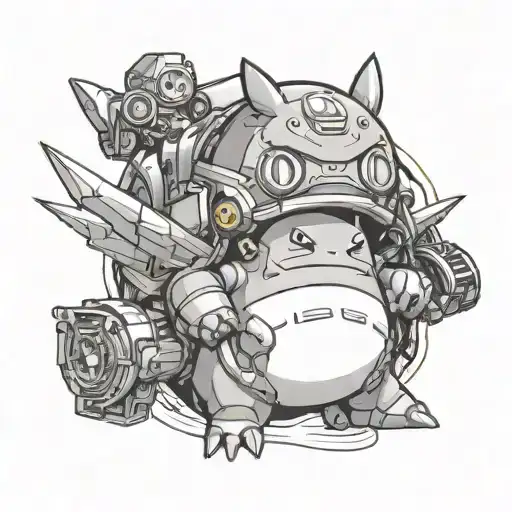 r.o.b., king k. roll, and snorlax tattoo design idea