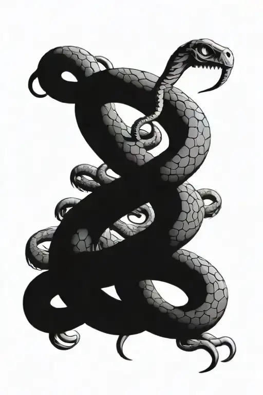 snake wrapped around skeleton key tattoo design idea