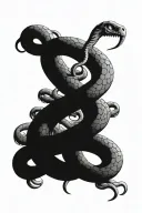 snake wrapped around skeleton key tattoo design idea