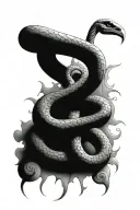 snake wrapped around skeleton key tattoo design idea