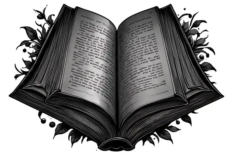 sexy tramp stamp with a book open tattoo design idea