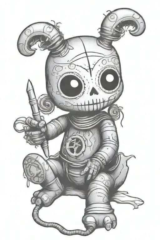 voodoo doll tattoo design idea
