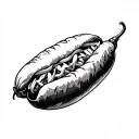 chili pepper hotdog tattoo design idea