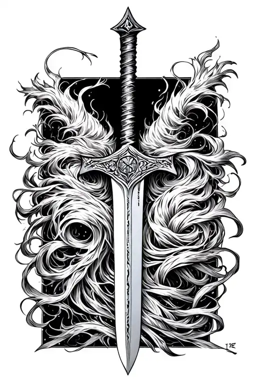 "E v o l v e" Thorfinn Sword tattoo design idea