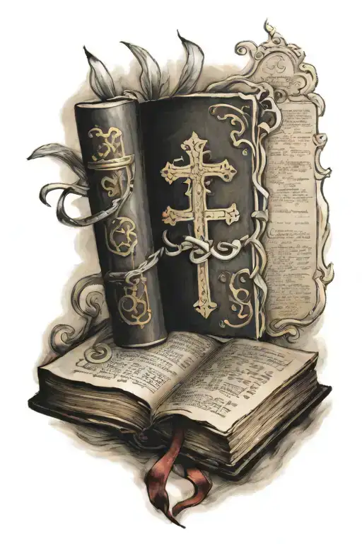 An open bible tattoo design idea