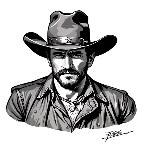 doc holliday, western, clint eastwood, cowboy tattoo design idea