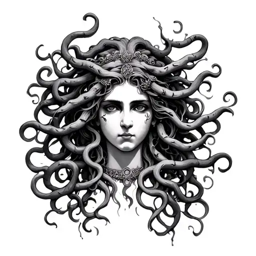 Medusa greek mythology tattoo design idea